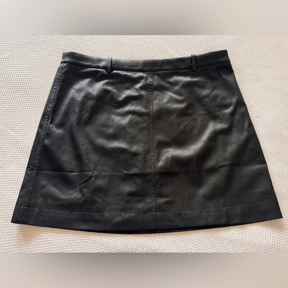 J. CREW 17” Black Faux Leather Mini Skirt